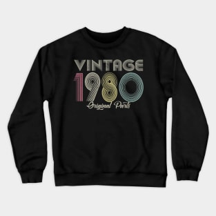 Vintage 1980 Original Part Men Women 40 Birthday Gift Crewneck Sweatshirt